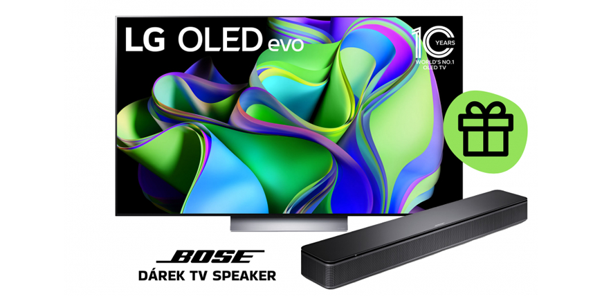 Chytrý TIP: Televizor LG OLED55C31 + Bose TV Speaker ZDARMA jako dárek