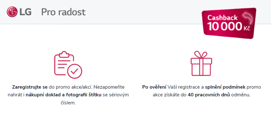 POSLEDNÍCH 7 DNÍ akce LG OLED CASHBACK